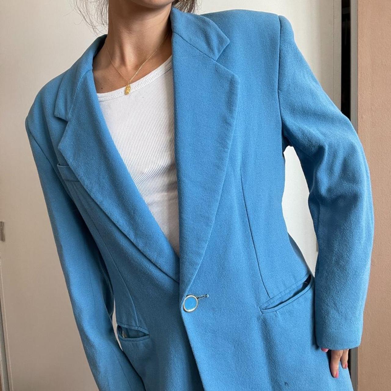 The perfect vintage baby blue blazer - with gorgeous... - Depop