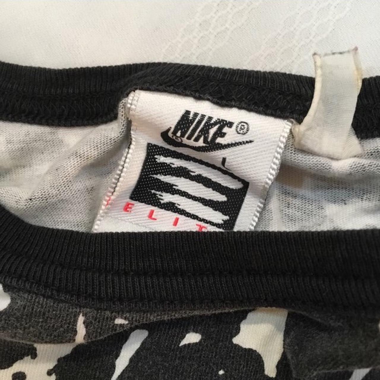 Vintage Nike Elite black and white crop short sleeve... - Depop