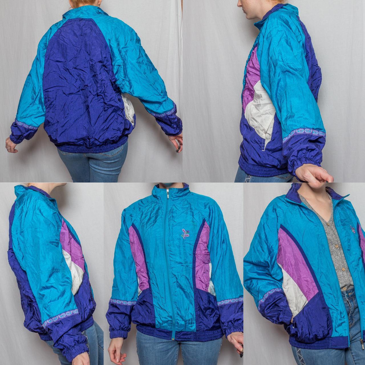 Vintage 90s FUBU Windbreaker Rain Jacket Blue and - Depop
