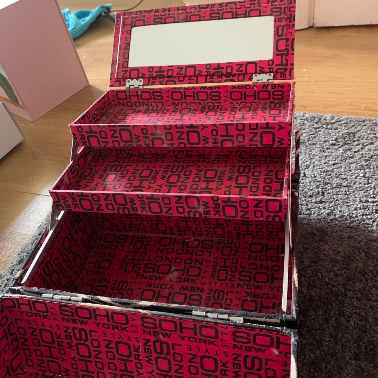 Zebra print makeup case/box A few makeup marks (2nd... Depop