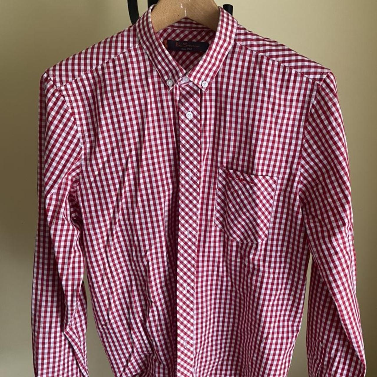 Ben Sherman Men's White and Red Shirt | Depop