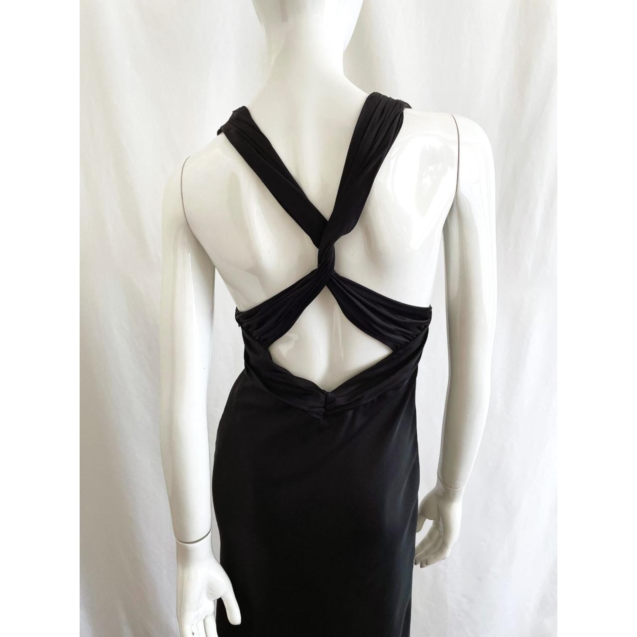 Y2K Nicole Miller Silk Twist Open Back Midi... - Depop