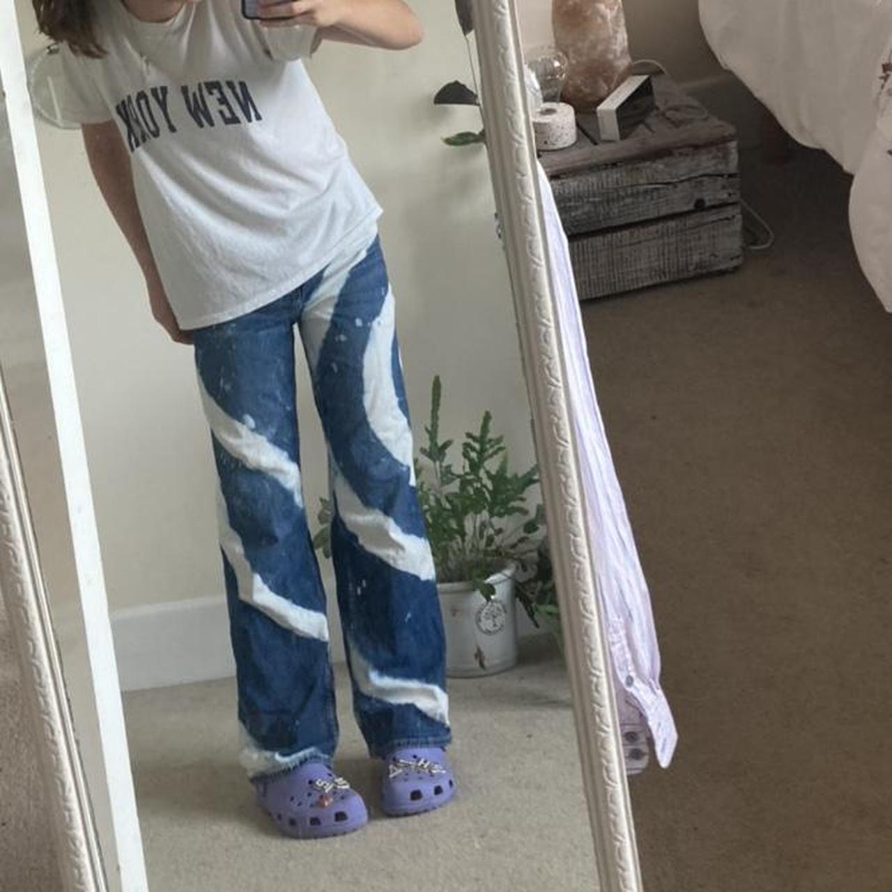 wide leg jeans y2k wide leg jeans h and m kids size... Depop