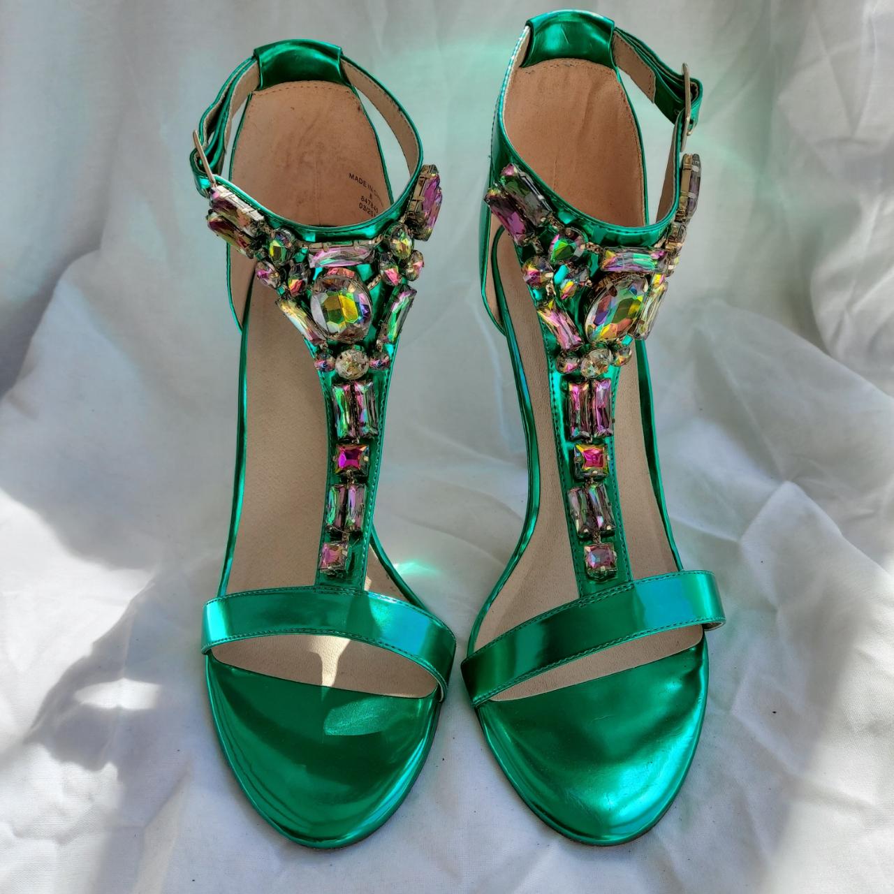 Metallic best sale green sandals