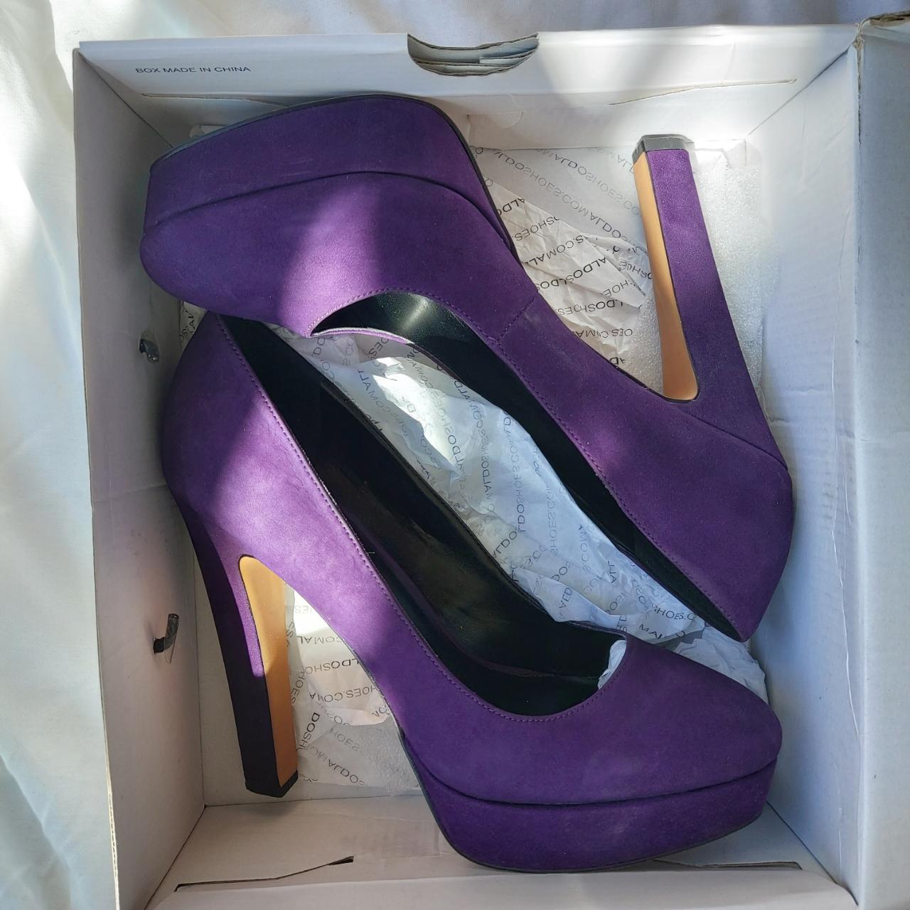 lave mad bekæmpe elite ALDO purple very high heeled platform suede shoes. ... - Depop