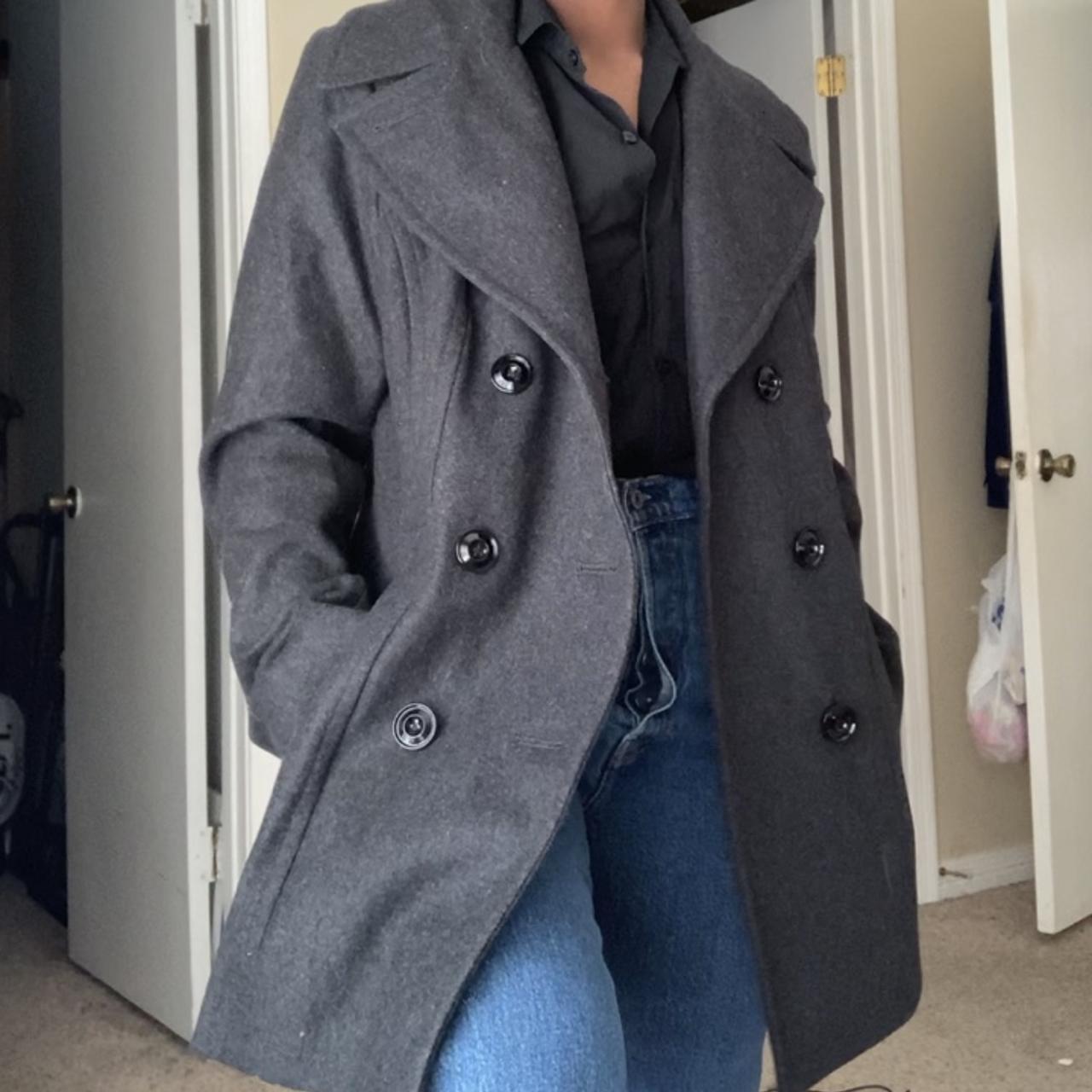 London fog double breasted pea clearance coat