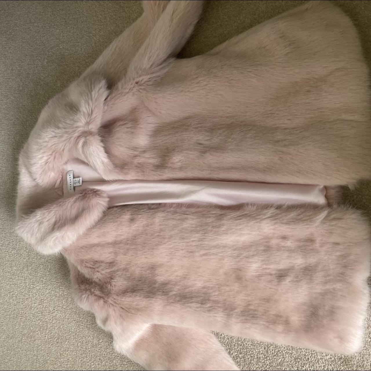 Pink fur jacket, excellent condition as only... Depop