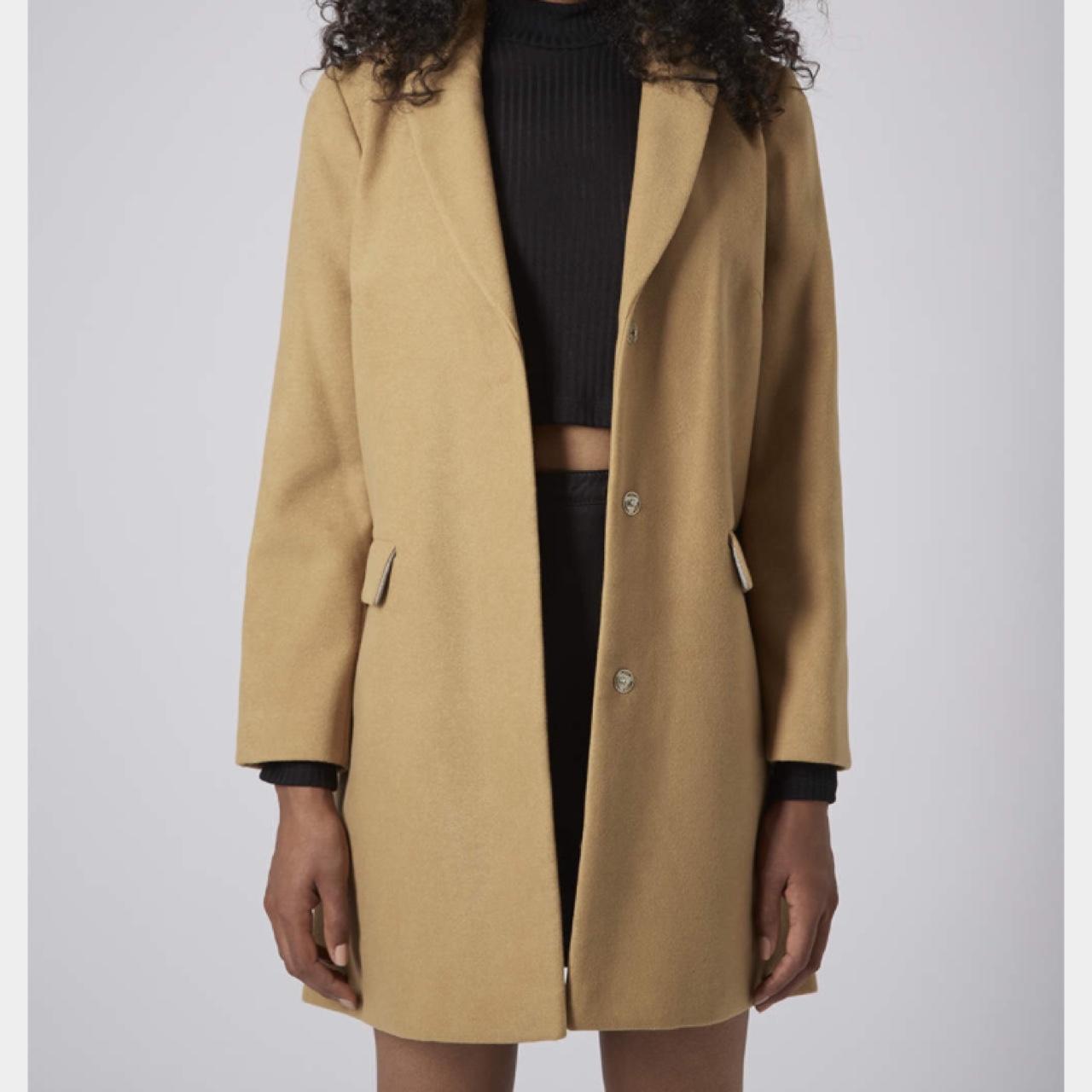 Camel coat petite on sale topshop