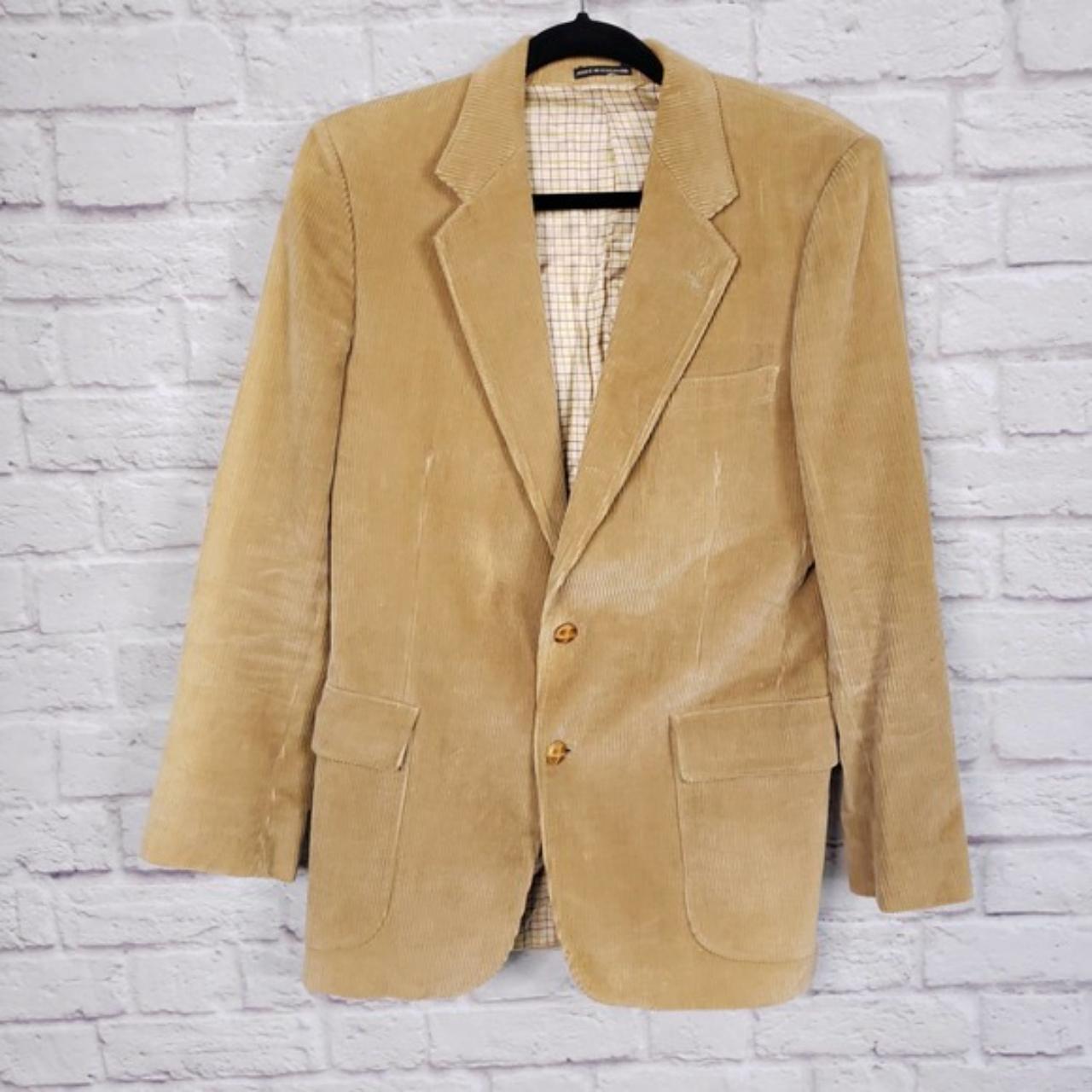 Vintage Frenchman Tan Corduroy Leather Elbow Patch - Depop