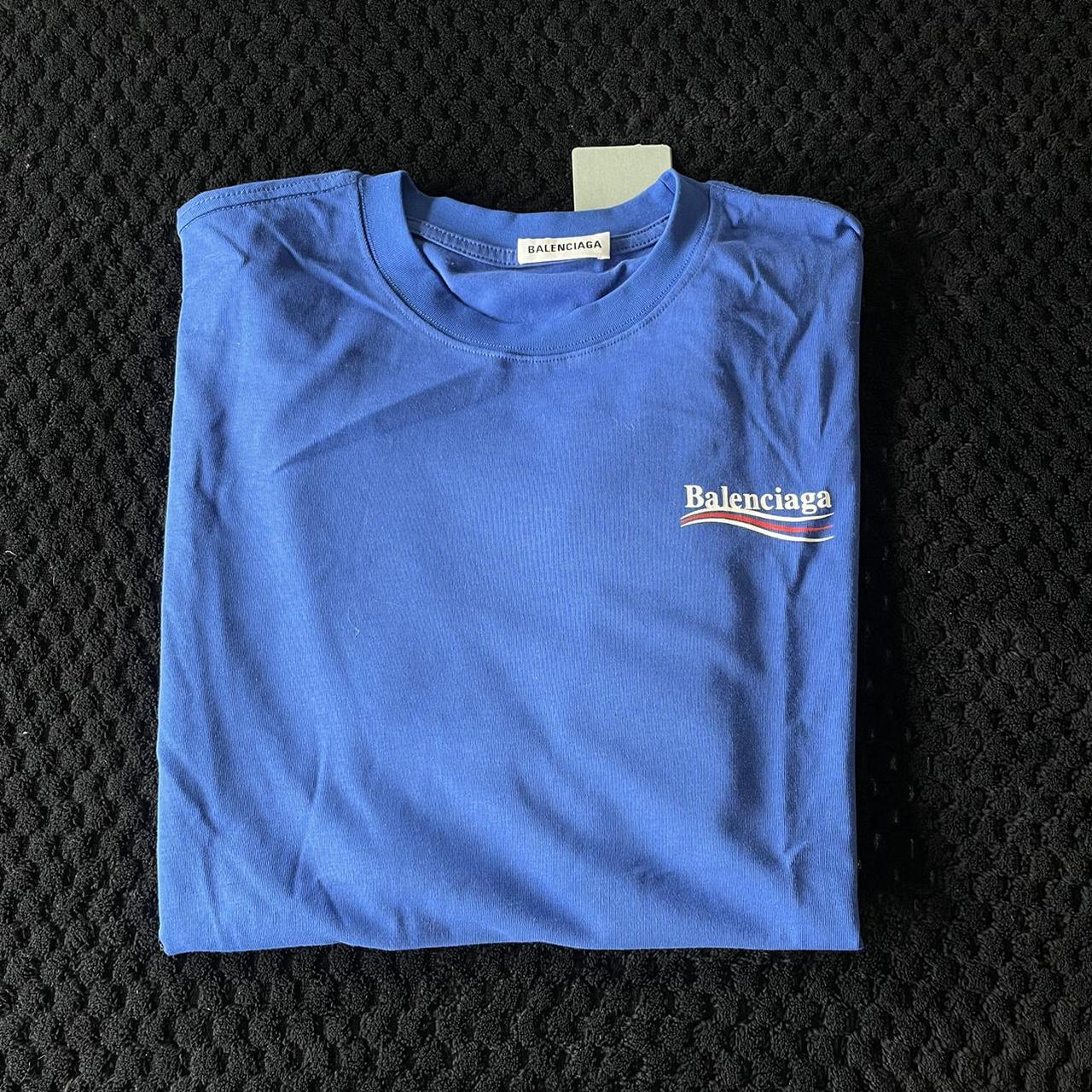 Balenciaga Men's Blue T-shirt | Depop