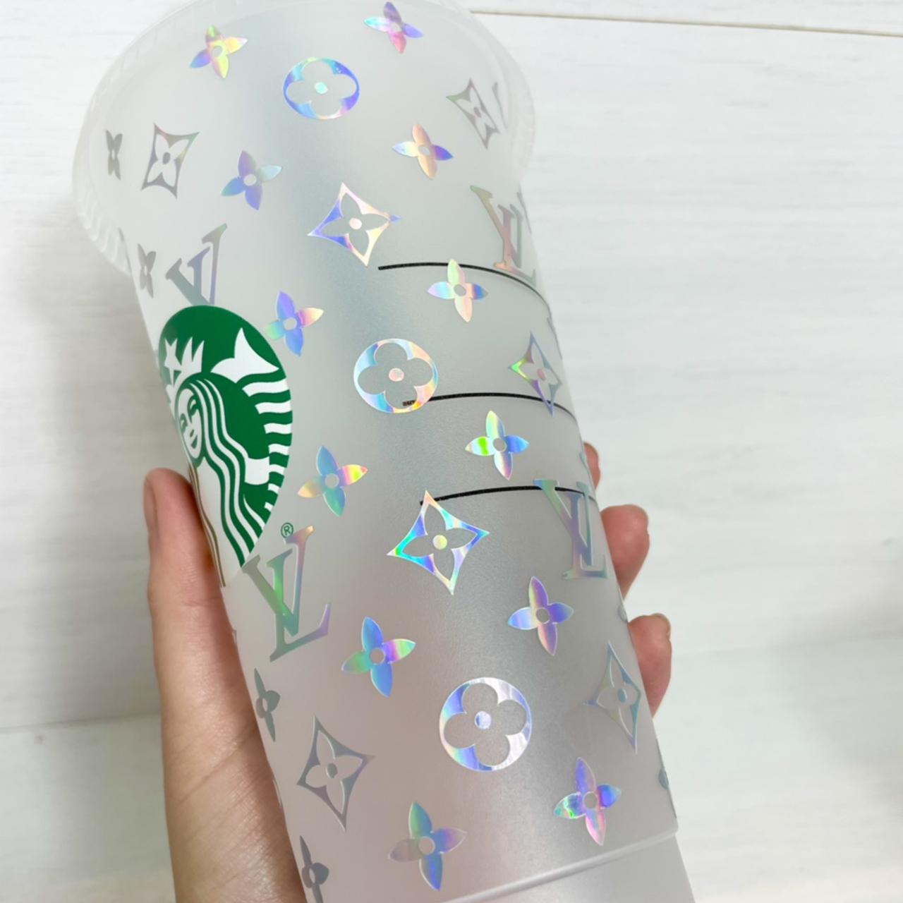 🎀 LV print Official Starbucks Cold Cup , 🎀 Reusable