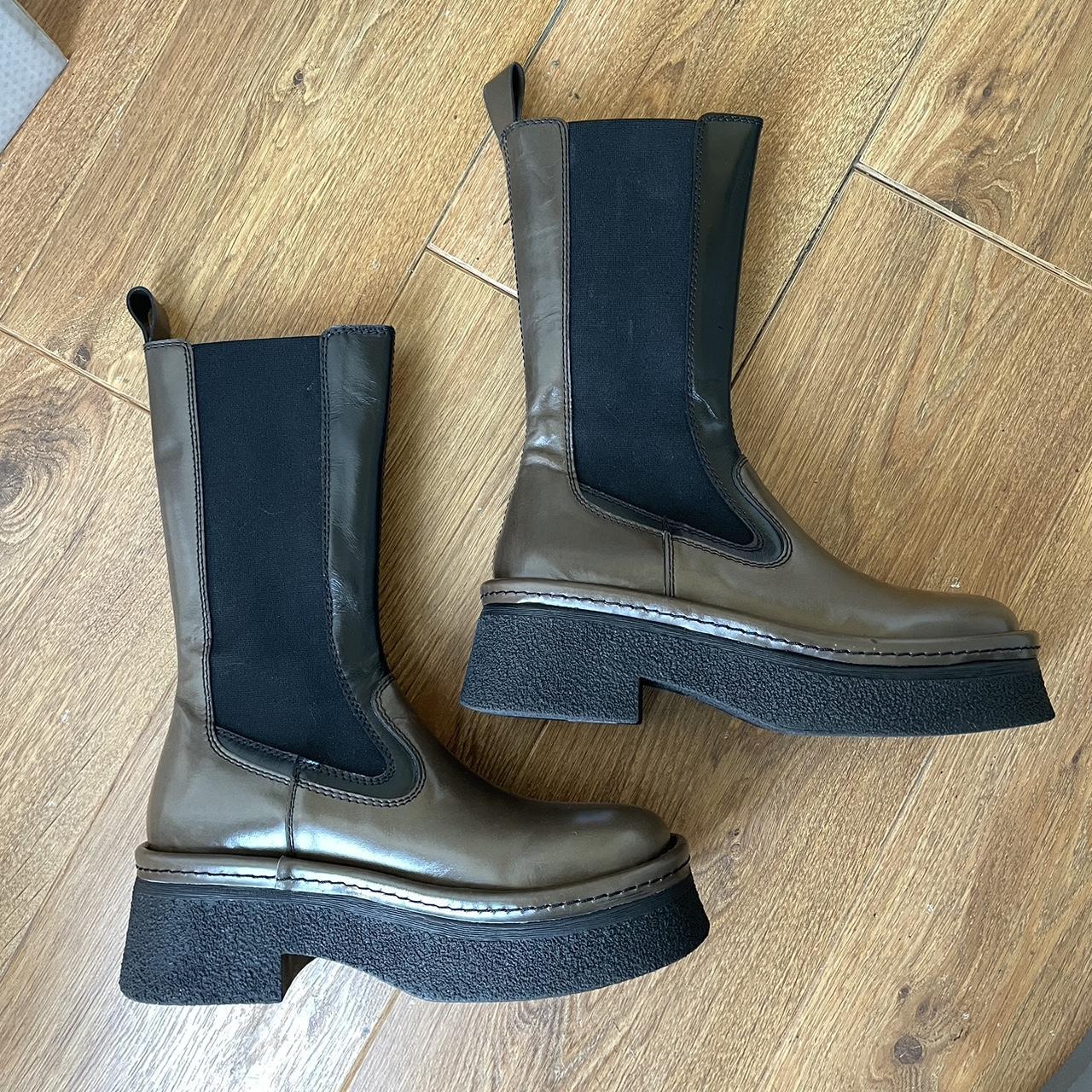 Miista Aili Taupe Boots - Brand new and never worn!... - Depop