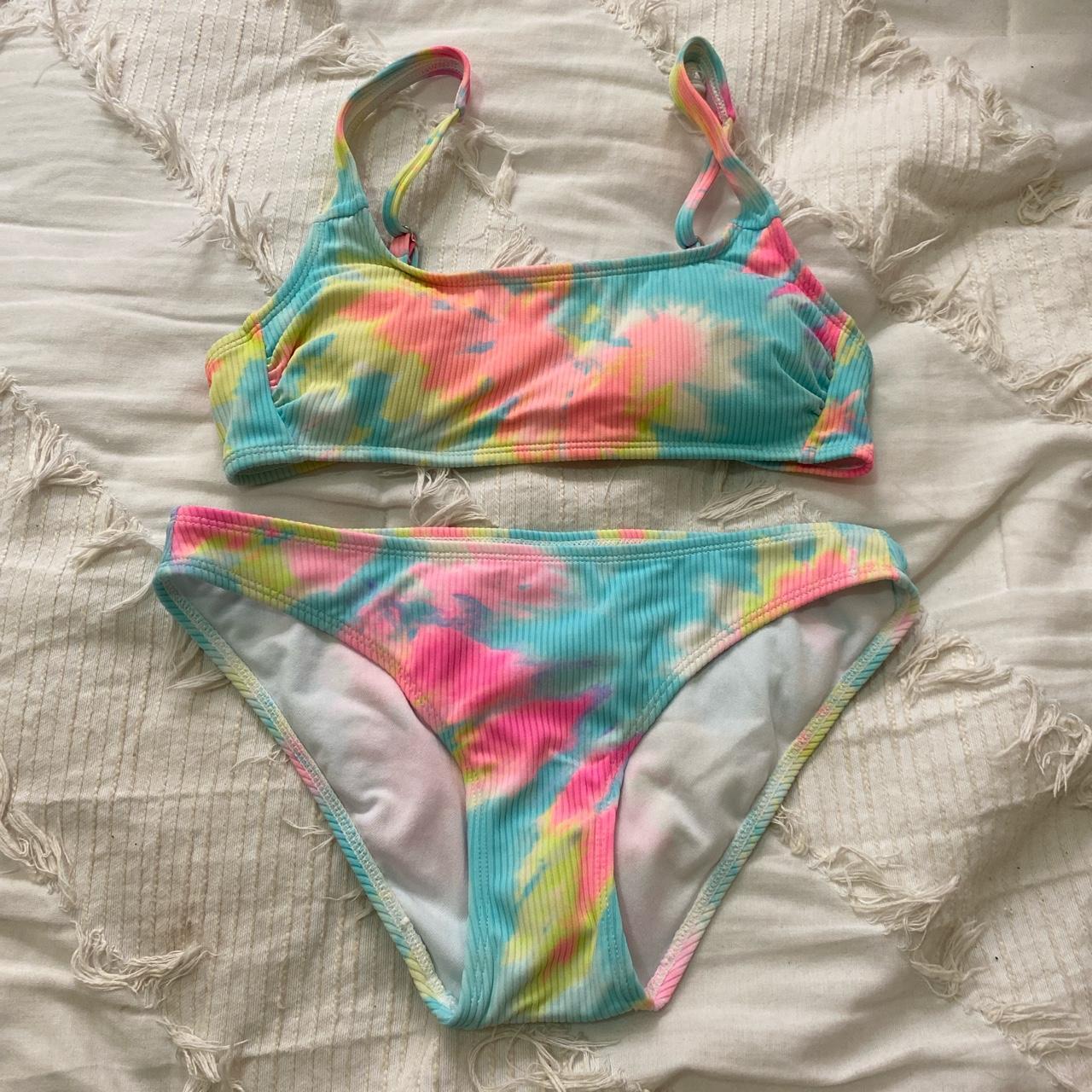 target xhilaration tie dye bikini set only used once Depop