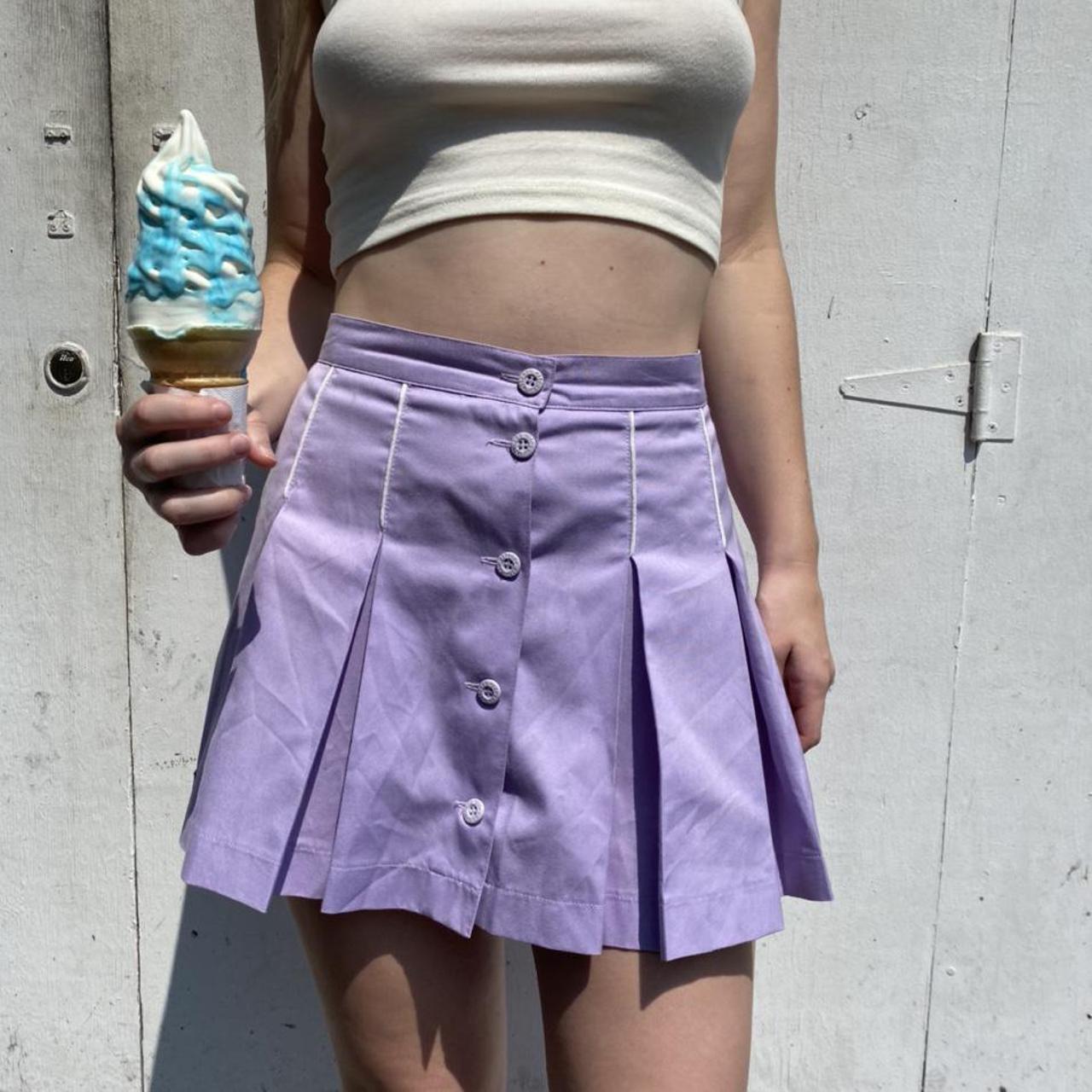 Ellesse Women's White and Purple Skirt | Depop