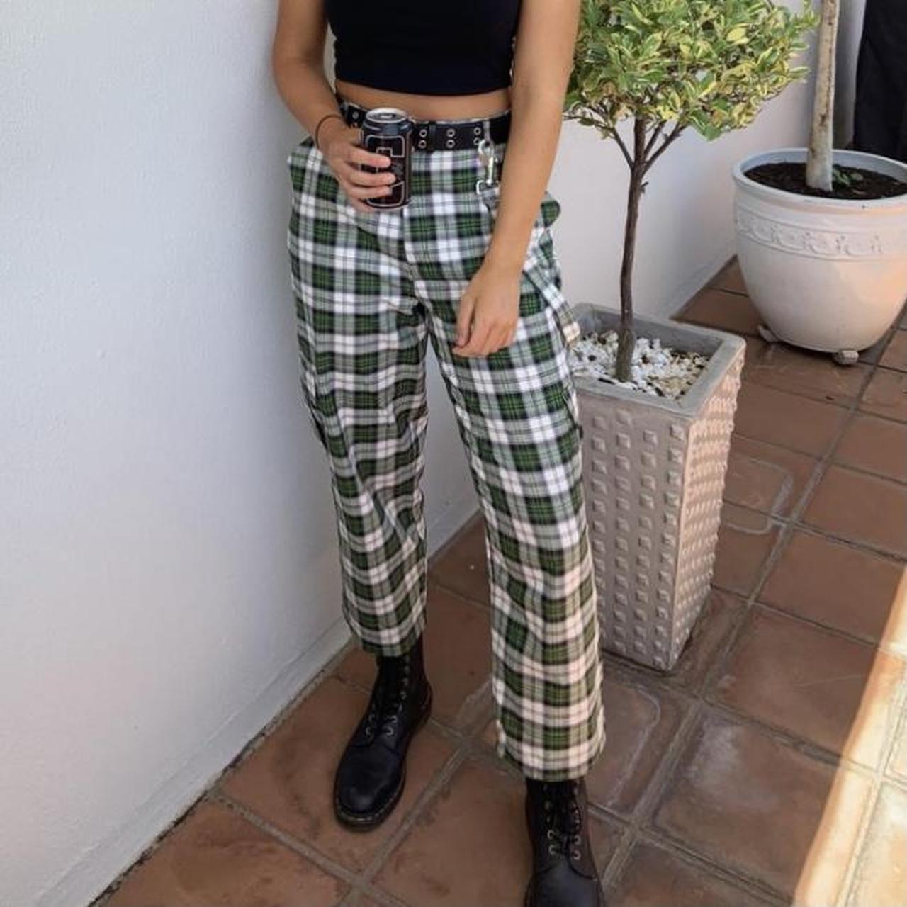 The Ragged Priest plaid check cargo pants with hook... - Depop