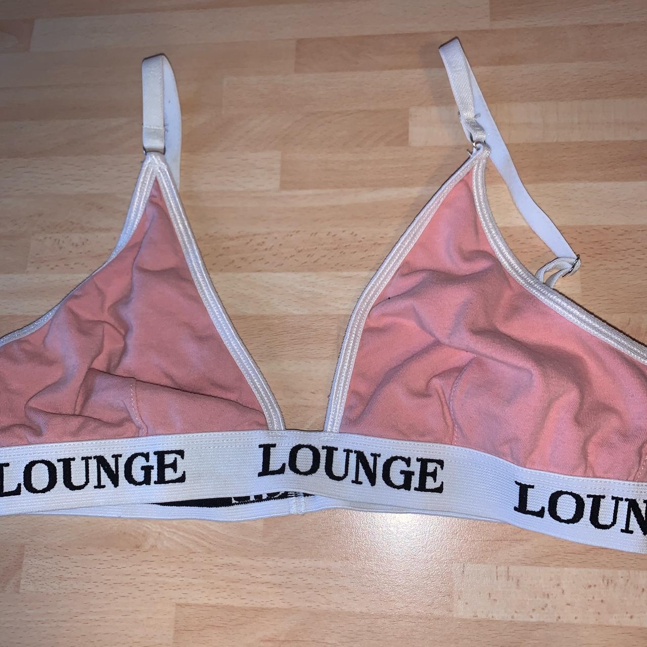 Lounge Underwear Pink Embroidered Triangle Thong. Lounge Underwear