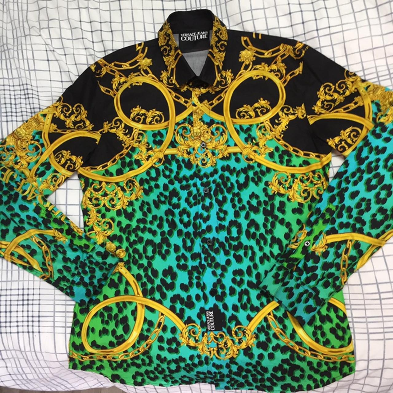 VERSACE JEANS COUTURE ARCHIVE SHIRT #ANIMAL #GOLD... - Depop