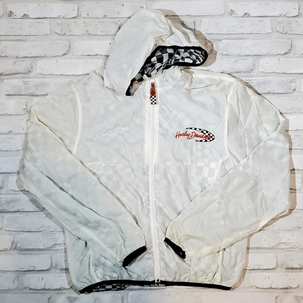 Vintage Harley Davidson Windbreaker Jacket White... - Depop