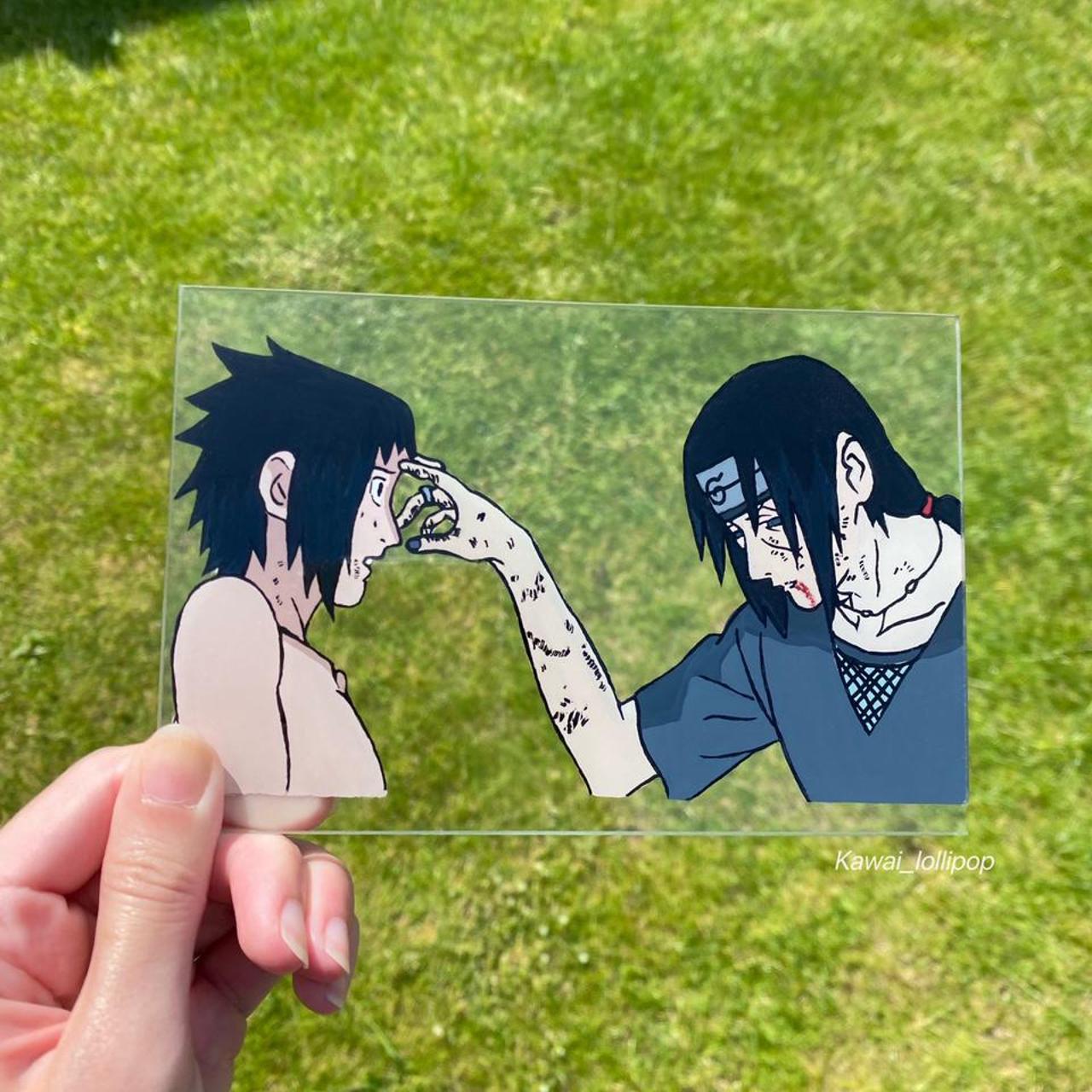 sasuke glass painting