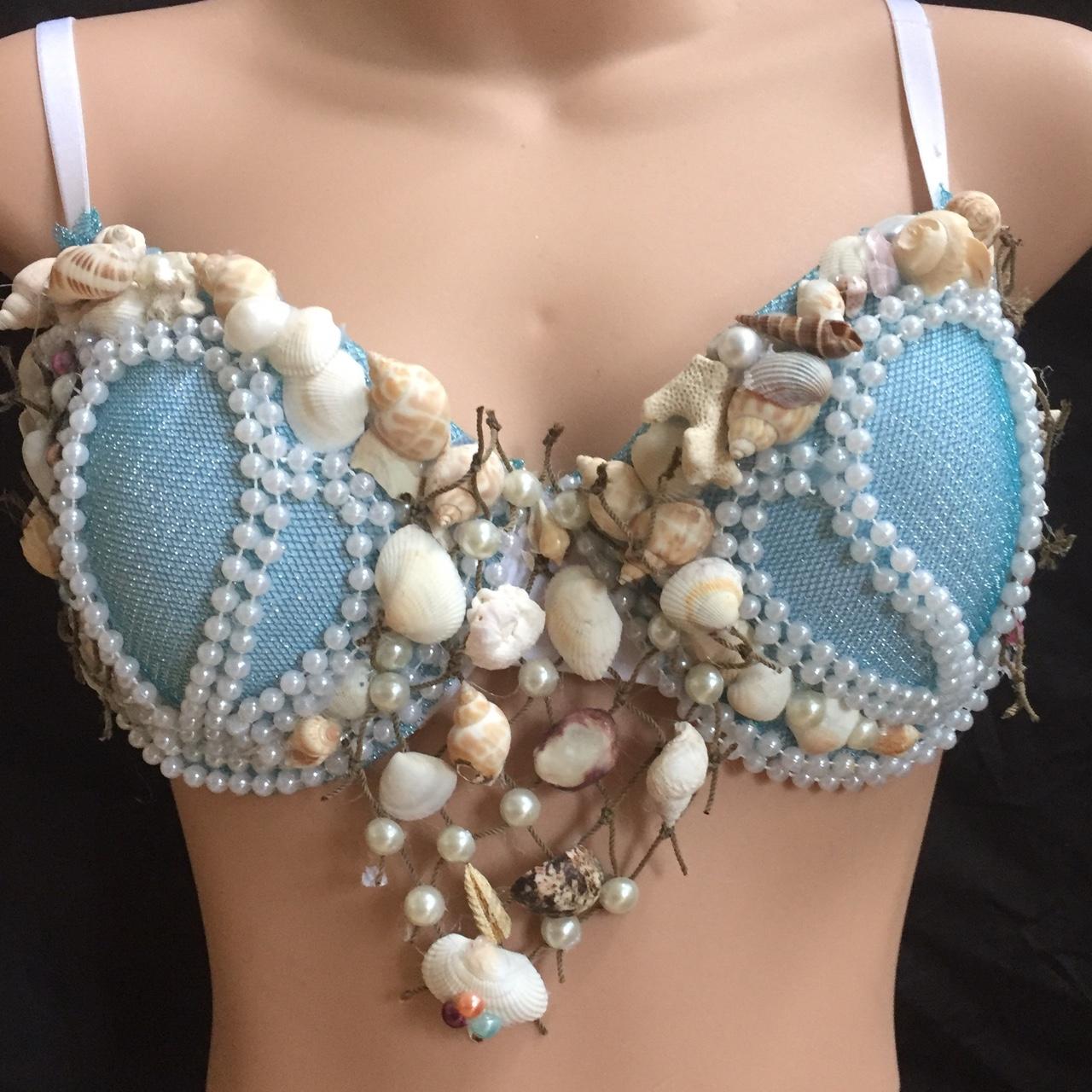 Glamour Mermaid bra Sz34d Fancy dress bra - Depop