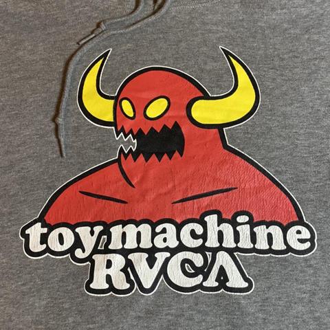 Toy Machine x RVCA Hooded Sweatshirt Depop