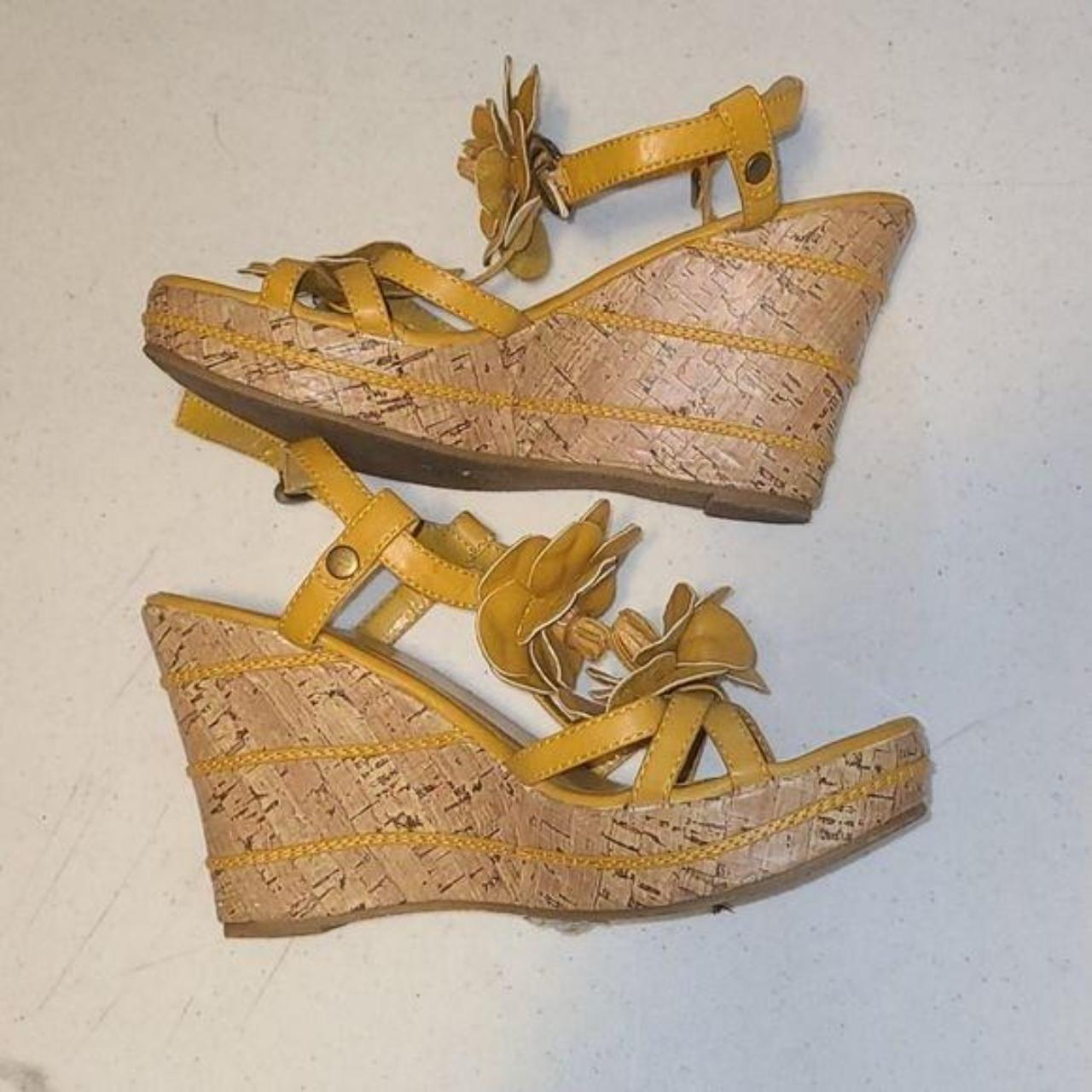 Wanted Mustard Wedge Heels Size 8 Excellent Used... Depop