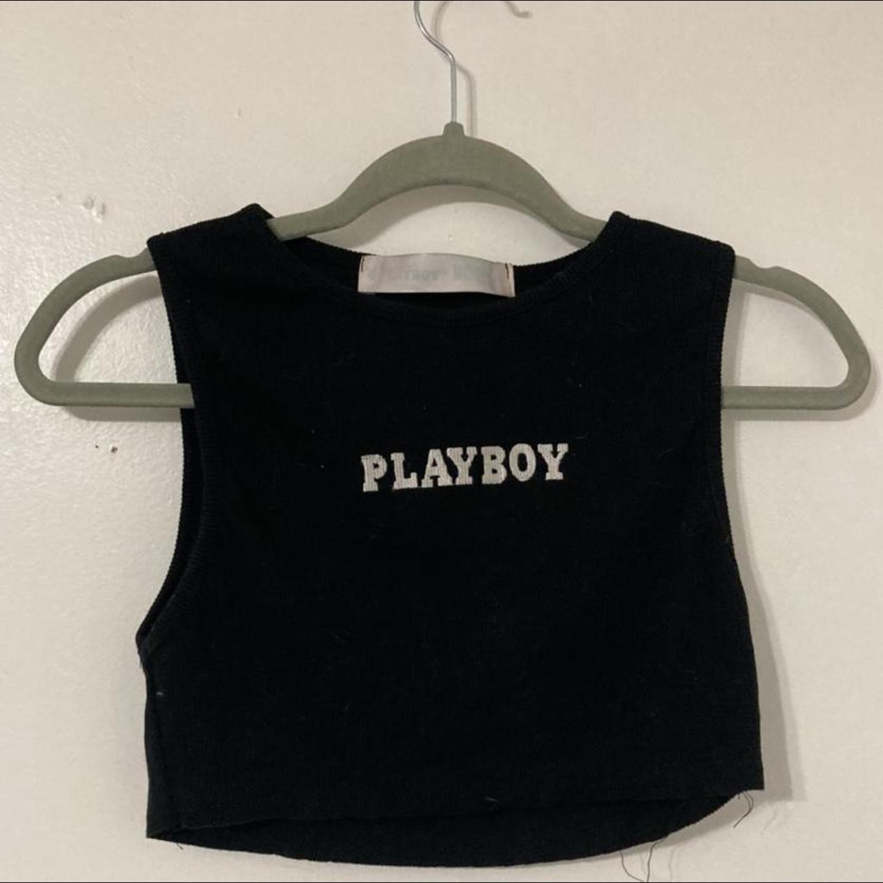 Playboy ribbed missguided crop top, worn a couple of... - Depop