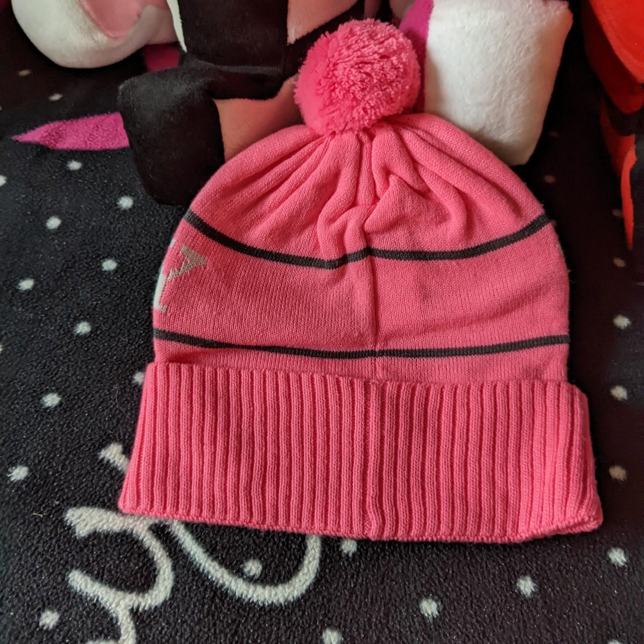 cute! hot pink winter hat has word playboy on the front - Depop