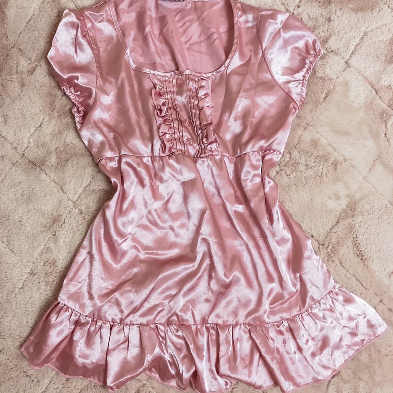 Princess Satin Top ♡ This sweet ruffled top is... - Depop