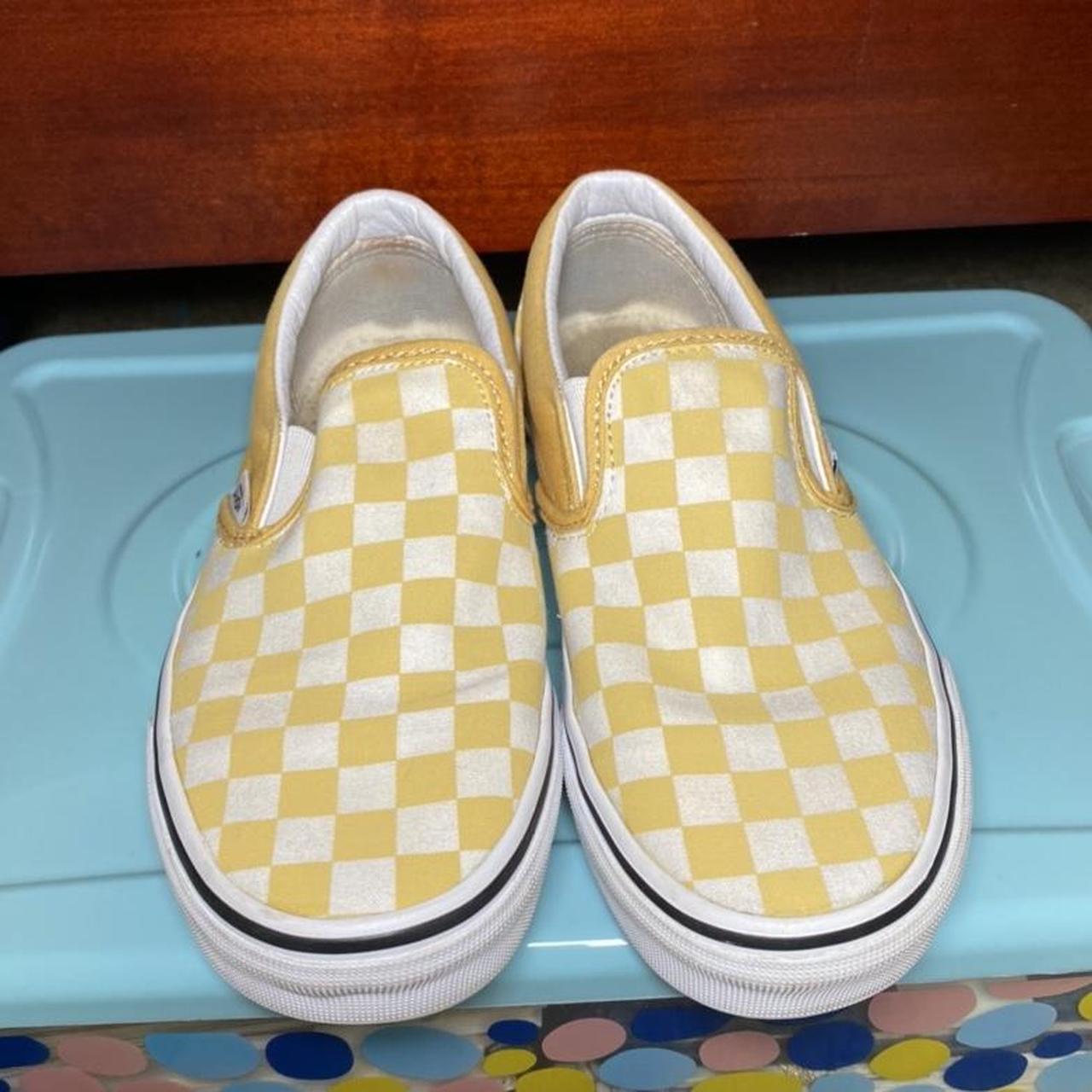 mustard vans checkerboard