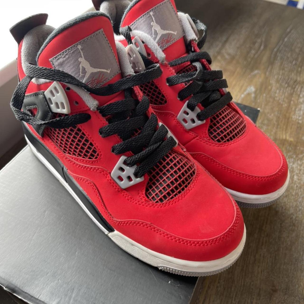 Nike air Jordan 4 retro size uk 4. Fire red, black... - Depop