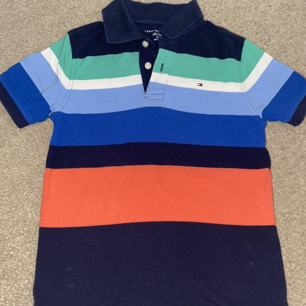 Tommy Hilfiger stripe polo shirt age 8-10 years in... - Depop