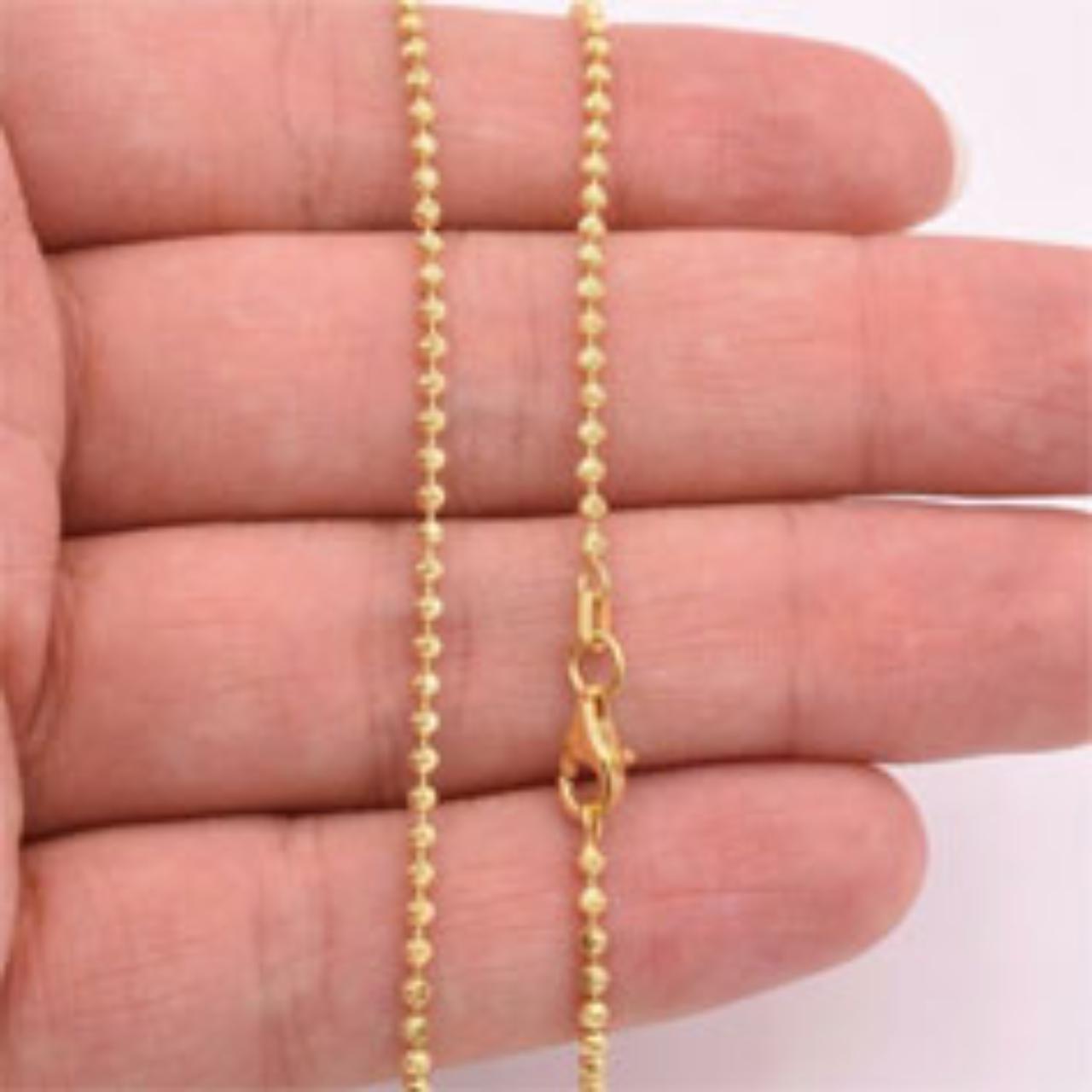 New 9ct Gold Plated 18" Ball & Bead Chain Necklace Depop
