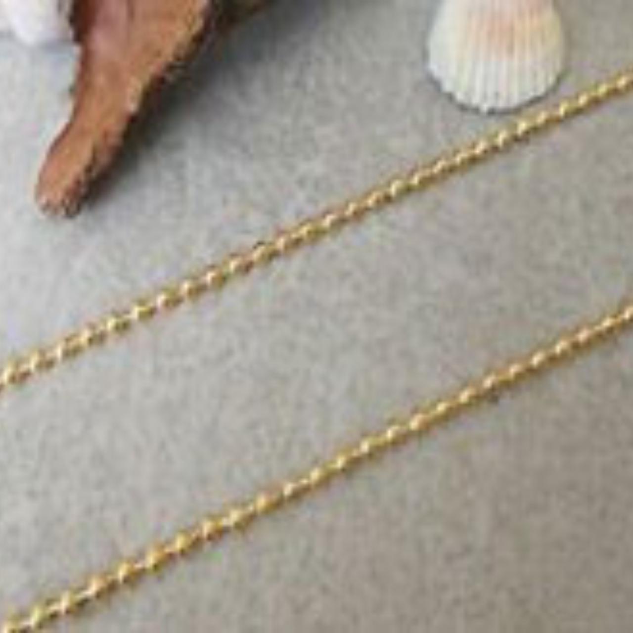 New 9ct Gold Plated 18" Ball & Bead Chain Necklace Depop