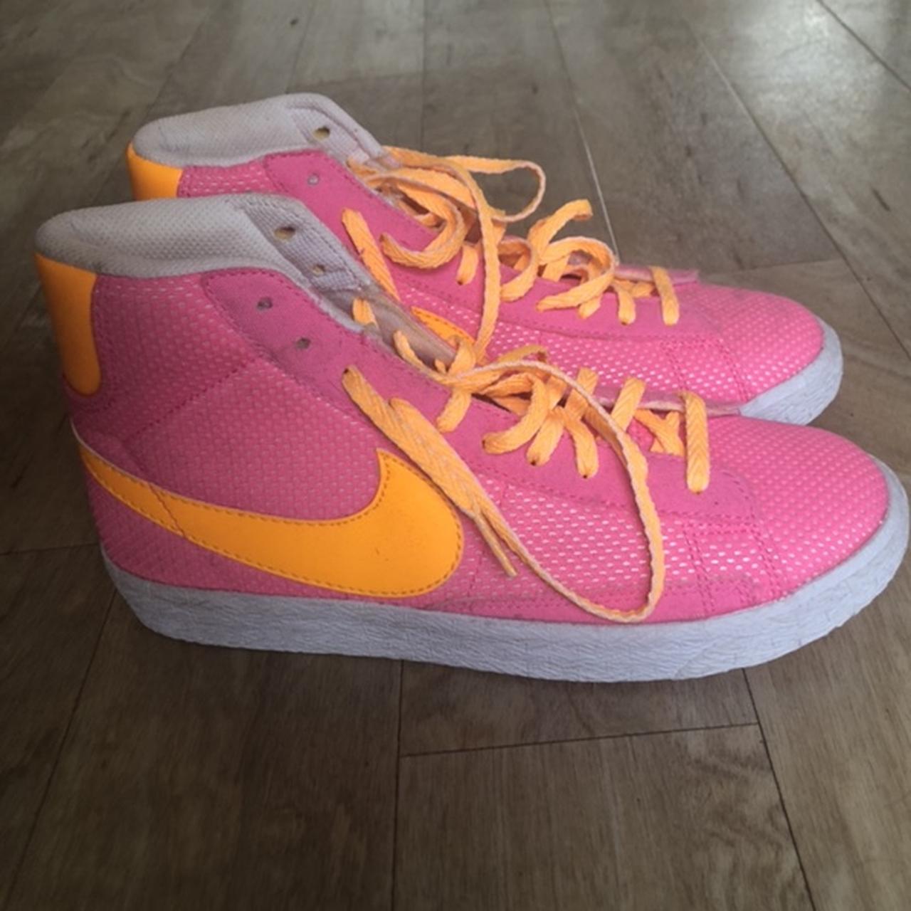 Neon pink & orange Nike Blazers. NEVER BEEN WORN.... - Depop