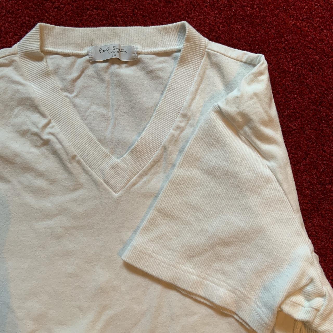 1990s vintage PAUL SMITH V-neck T-SHIRT Size: mens... - Depop