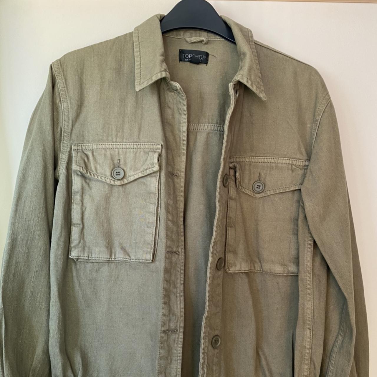khaki green denim jacket 🐉 great summer... Depop