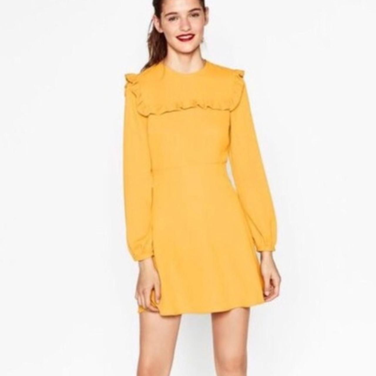 Zara, Yellow, Long Sleeve Mini Dress ...