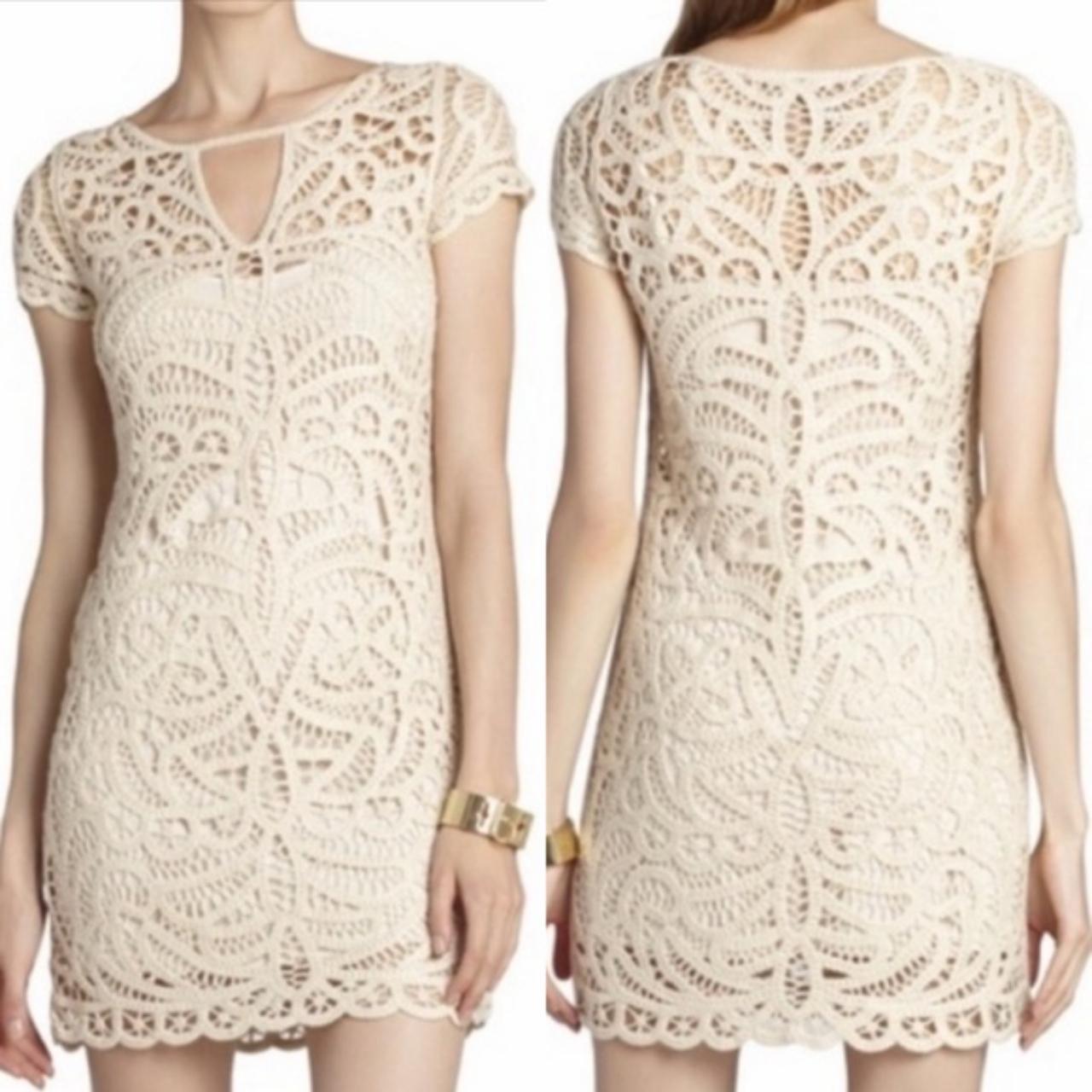 Bcbgmaxazria sales crochet gown