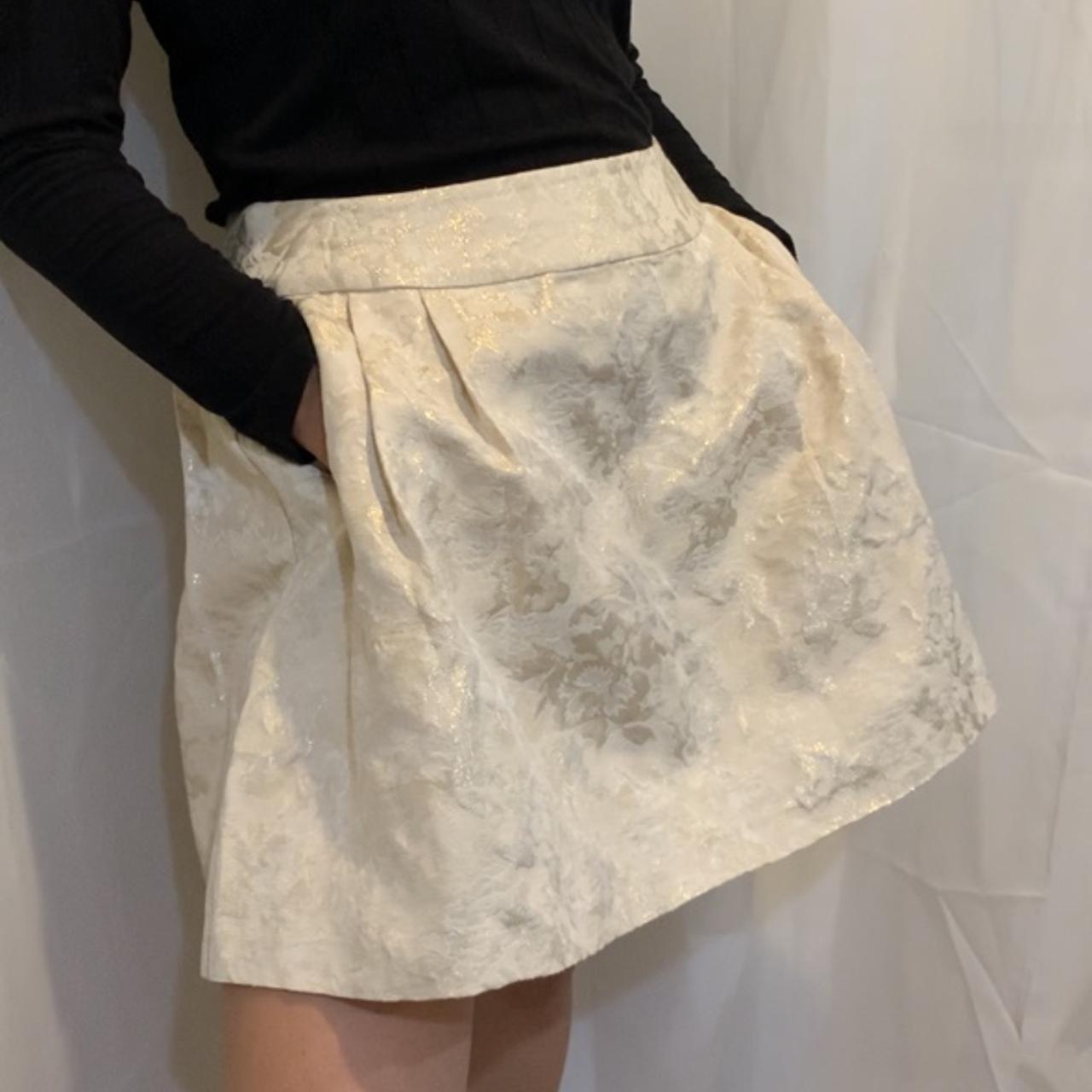 Women's Cream and Gold Skirt (2)