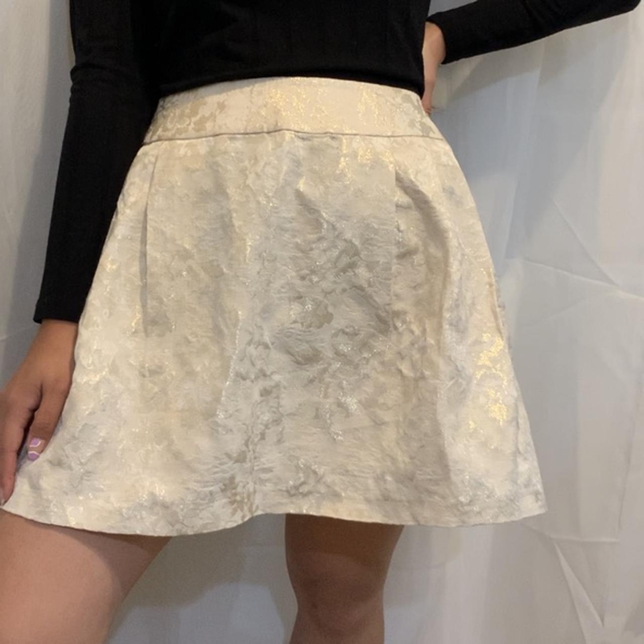 Women's Cream and Gold Skirt