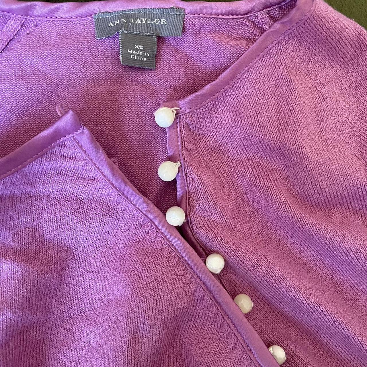 Ann Taylor Women's Pink and Purple Jumper | Depop