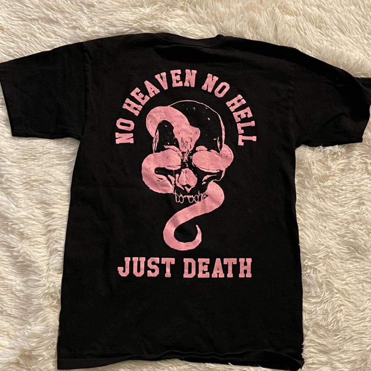 Dolls Kill Men's Pink and Black Tshirt Depop