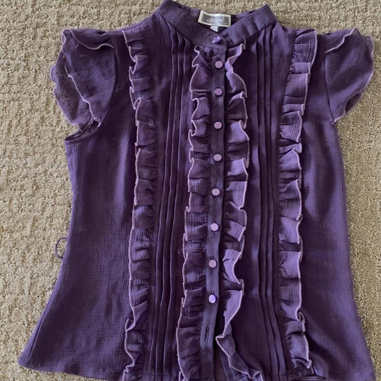 twilight alice cullen blouse! sheer deep purple... - Depop