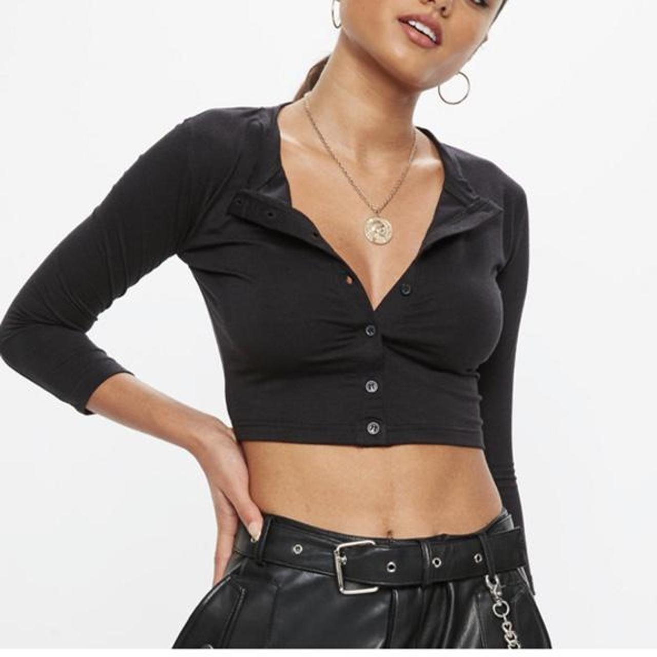 Missguided Women S Black Crop Top Depop