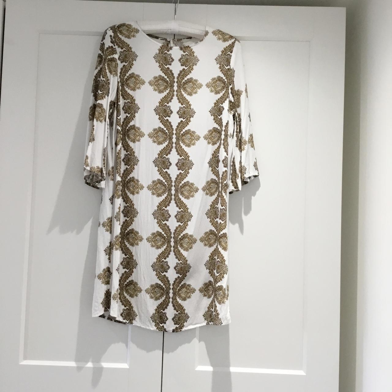 H and m gold sales dress