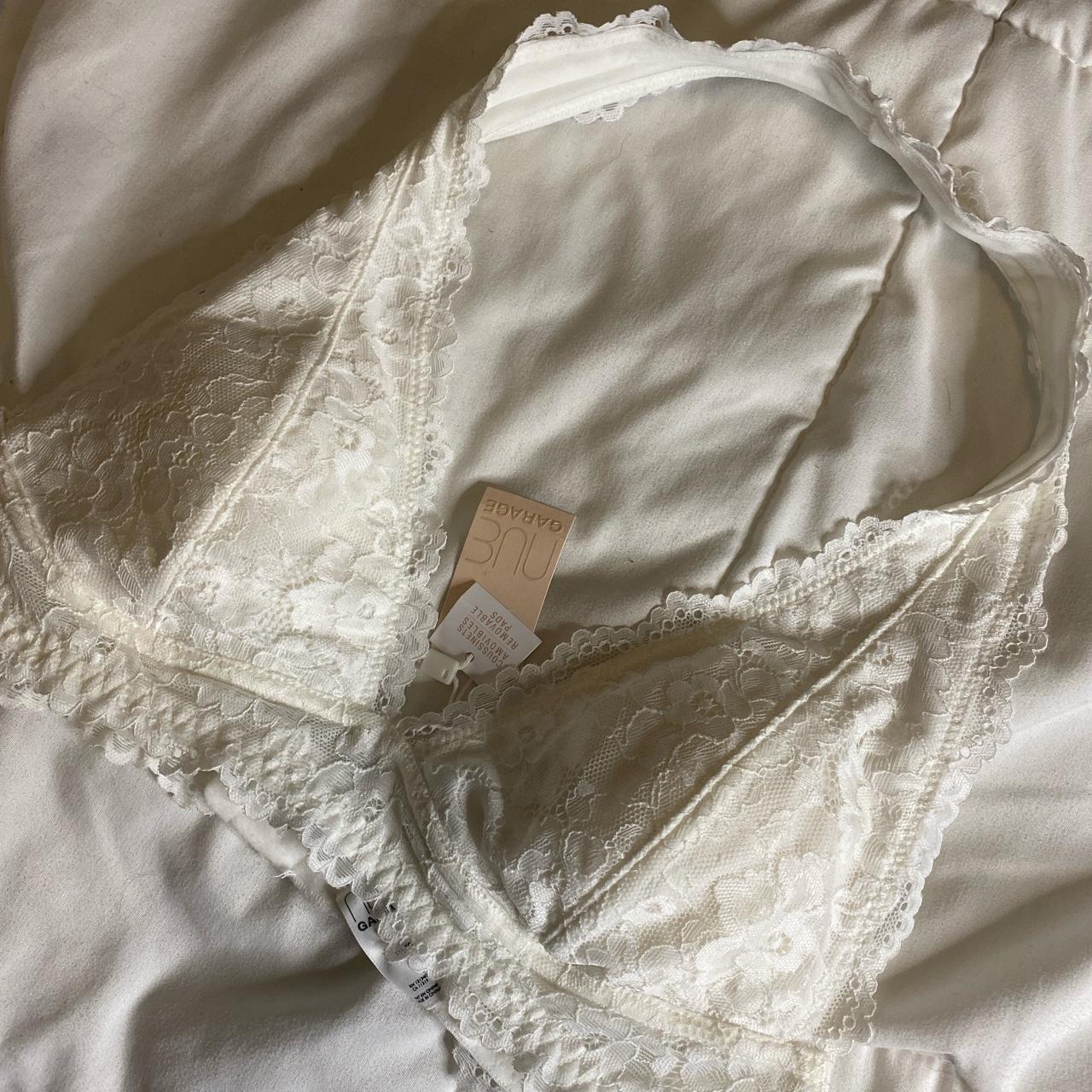 White Flowery Lace Halter Bralette -sooo Adorable, - Depop