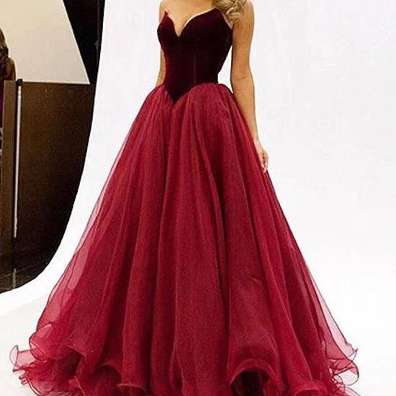 Beautiful Red ball gown style #prom #dress! This was... - Depop