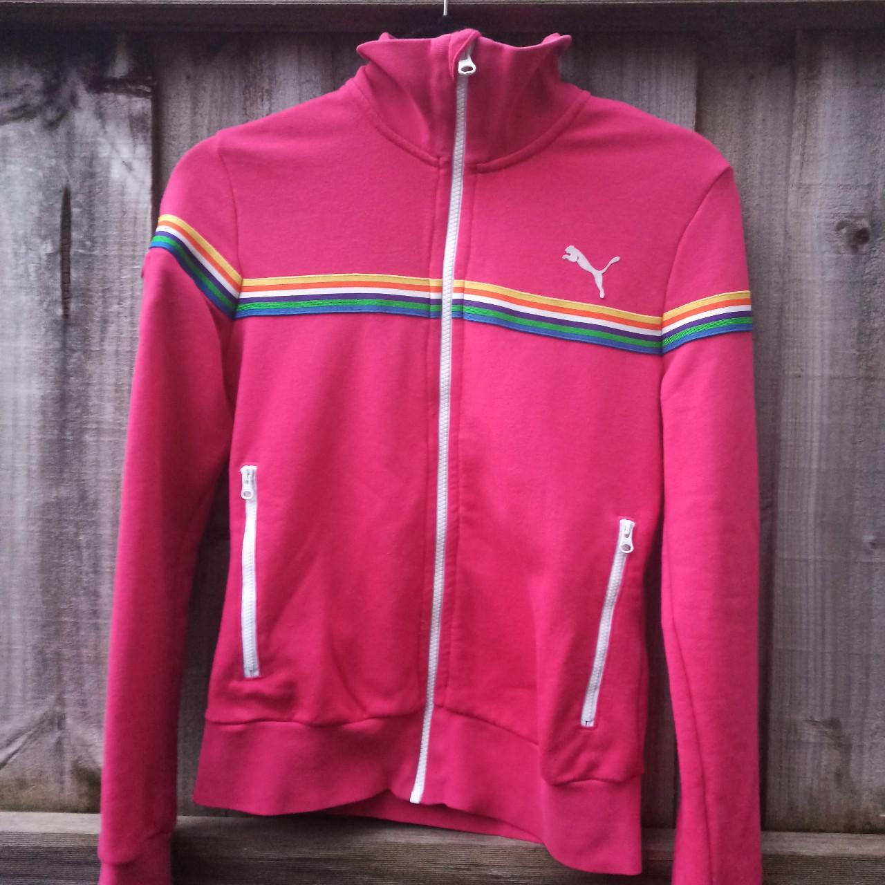 Vintage pink Puma ladies jacket size S but can... - Depop