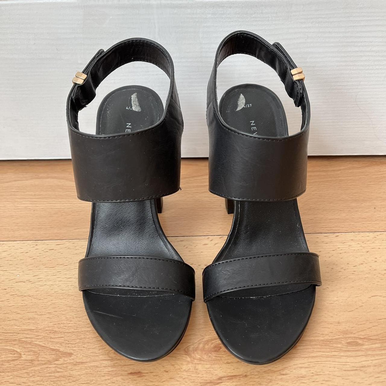 New Look Black Sandals in UK 4 Perfect for Spring... - Depop